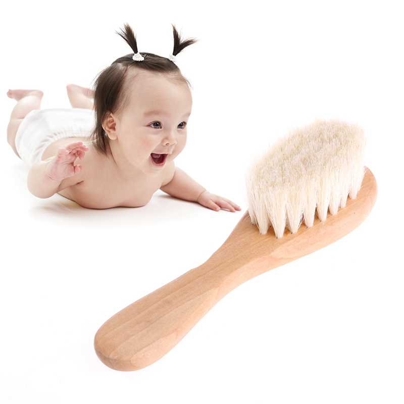 Hair Scalp Massager - Ahşap Saplı Fırça Bebek Saç Fırçası