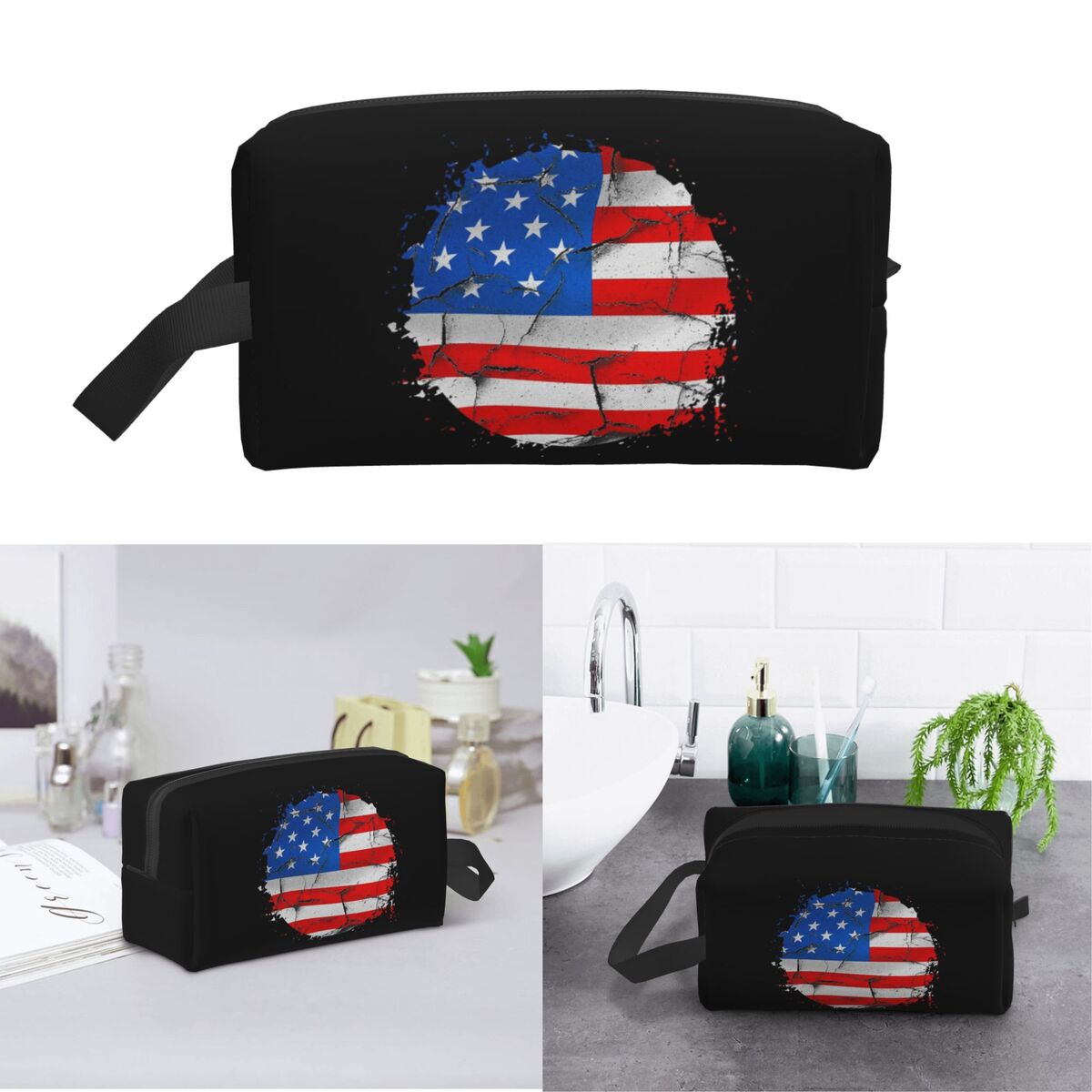 Beauty Makeup Usa - ABD Amerika Amerikan Bayrağı Makyaj Çantası