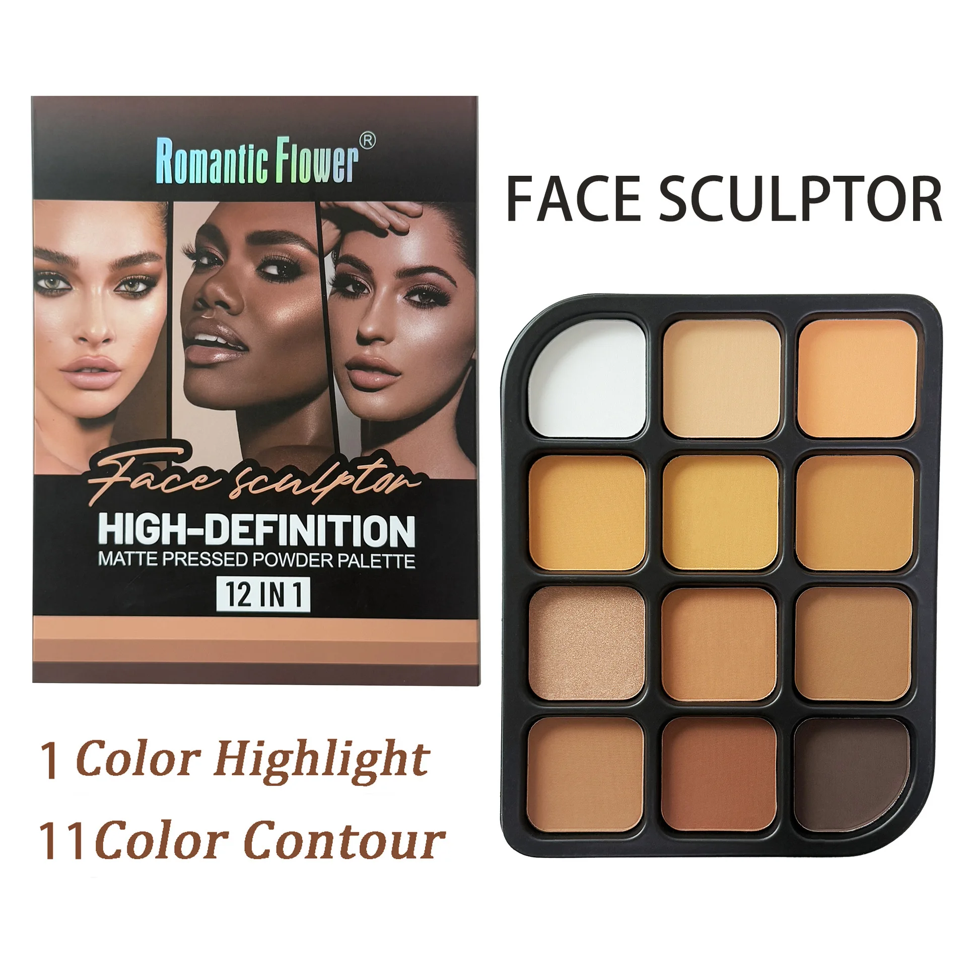 Derin Cilt 12 Renkli Mat Kontu - Highlighter Bronzer Palette incelemesi ve fiyatı